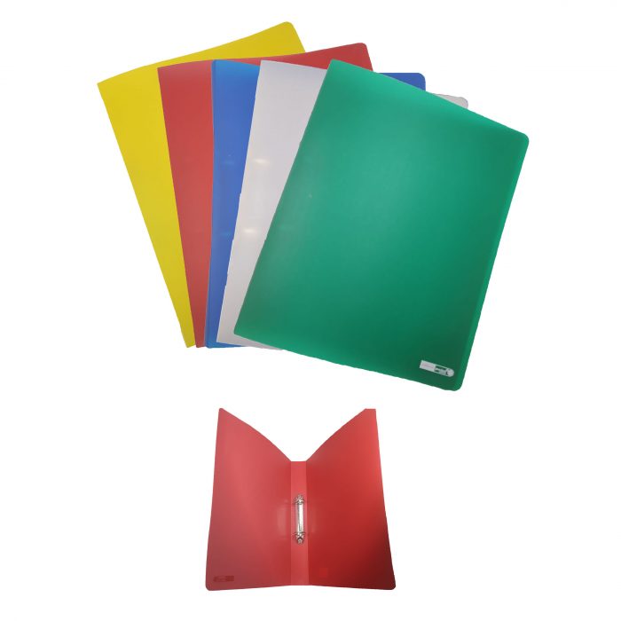Ντοσιέ PP 2 κρίκων 4 εκ. διάφανων χρωμάτων σε συσκευασία 5 τμχ